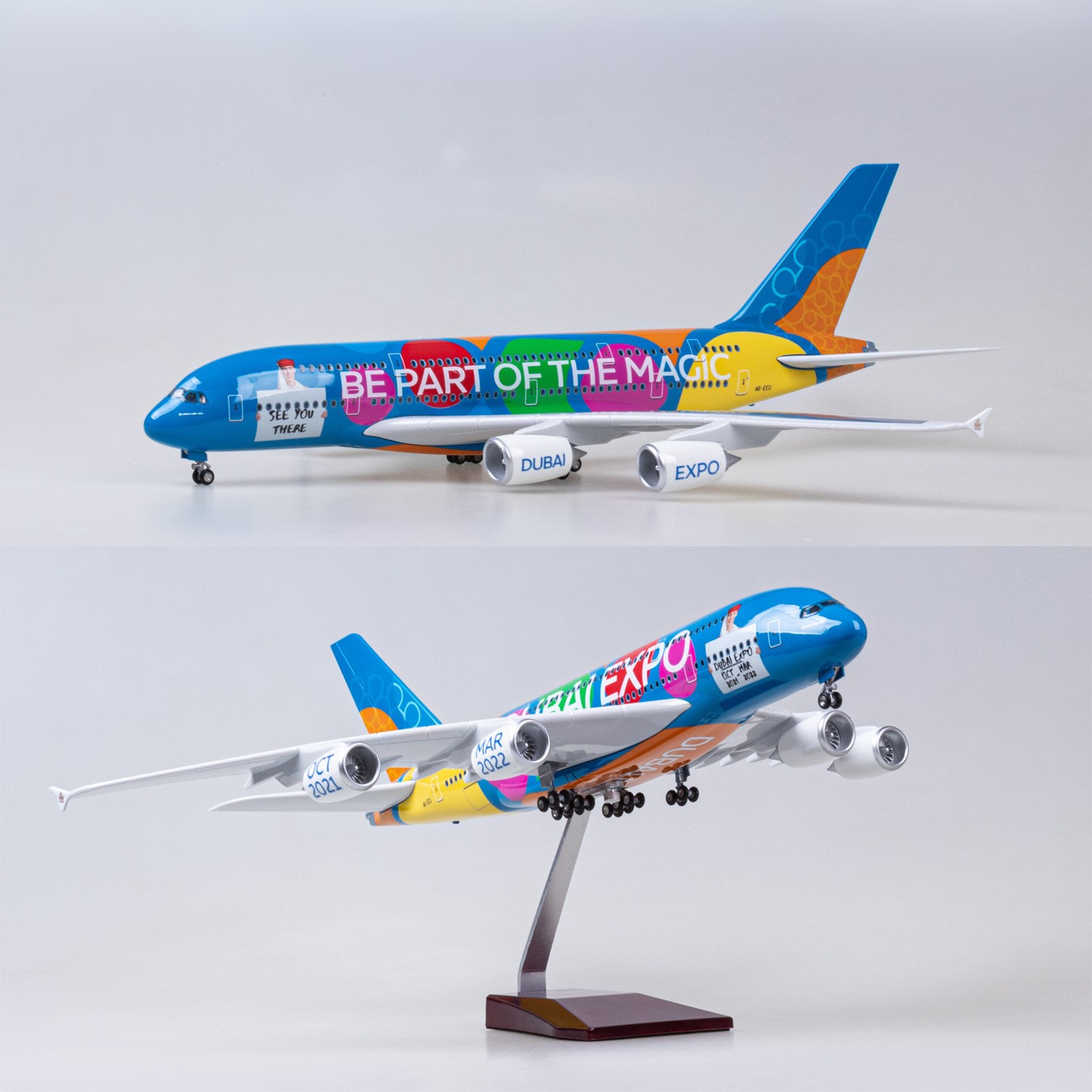 Model Kit Planes - 1/160 scale Emirates EXPO A380 Large