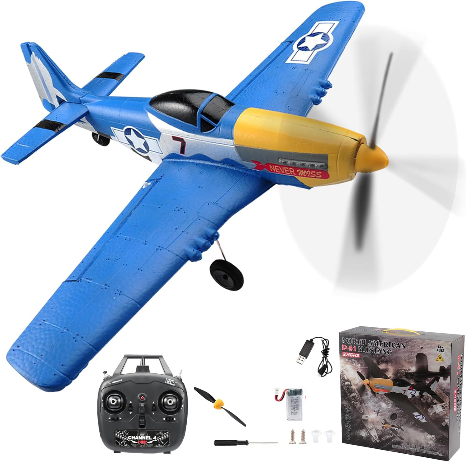 P51 Mustang RC Plane 2.4G 4CH  - đánh giá và giá Model Kit Spitfire